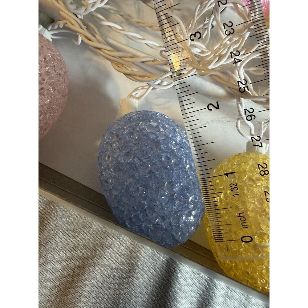 Vintage White String Lights Easter Jelly Egg Covers Pastel Colors Novelty w Box